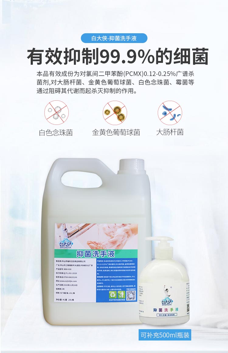 白大俠抑菌洗手液4L 