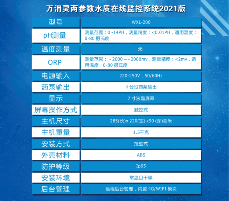 萬消靈泳池水質(zhì)在線監(jiān)測系統(tǒng)型號